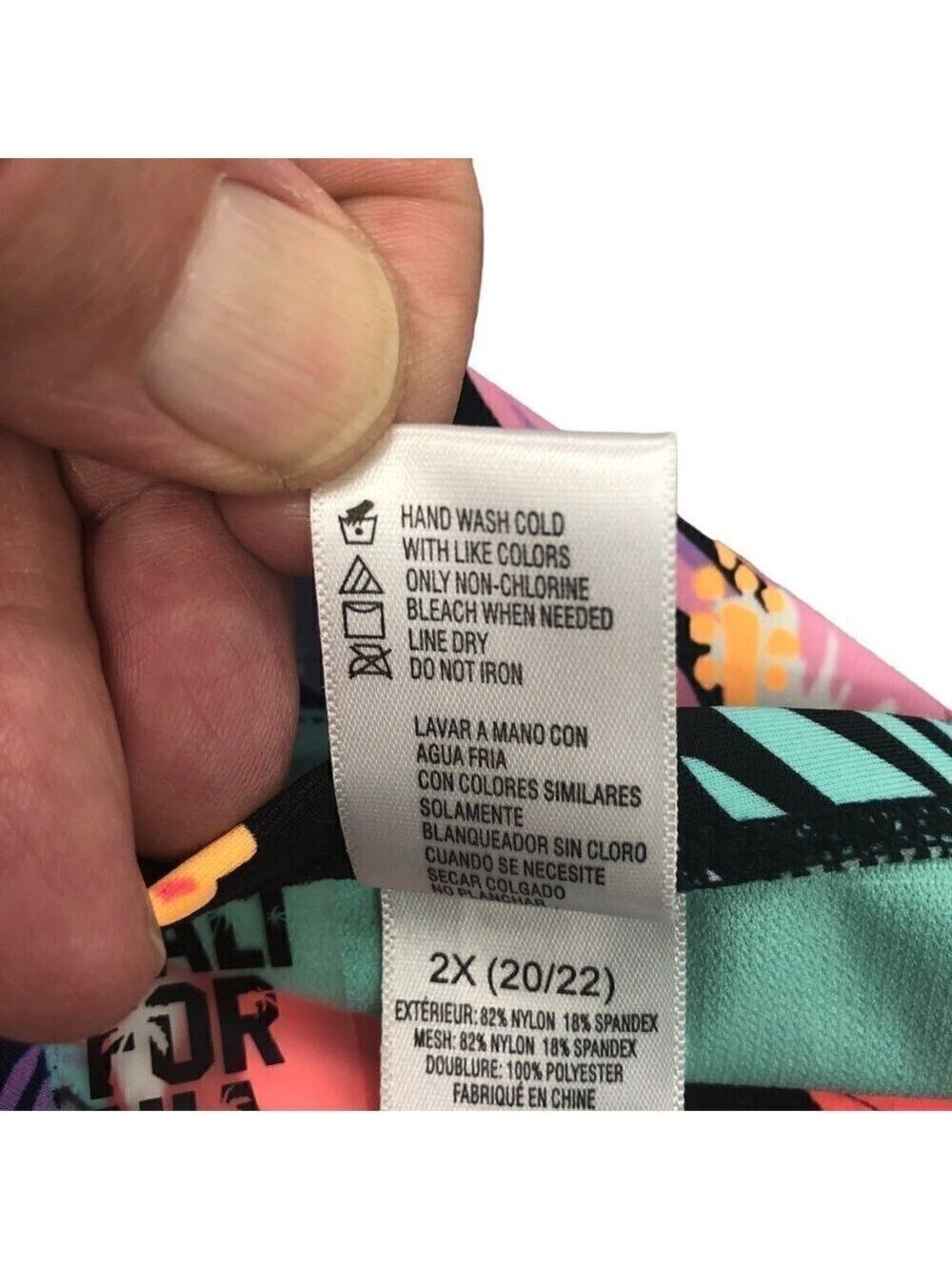 California Sunshine NWT Black Floral Bikini Swim Bottom Size 2X - Picture 6 of 7